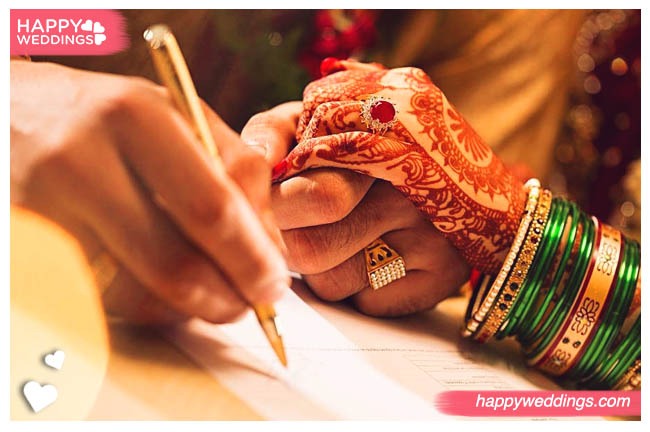 Exchange of Marriage Agreement Tamil Wedding